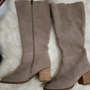 Blondo Suede Leather Knee High Boot sz 8.5 Nude